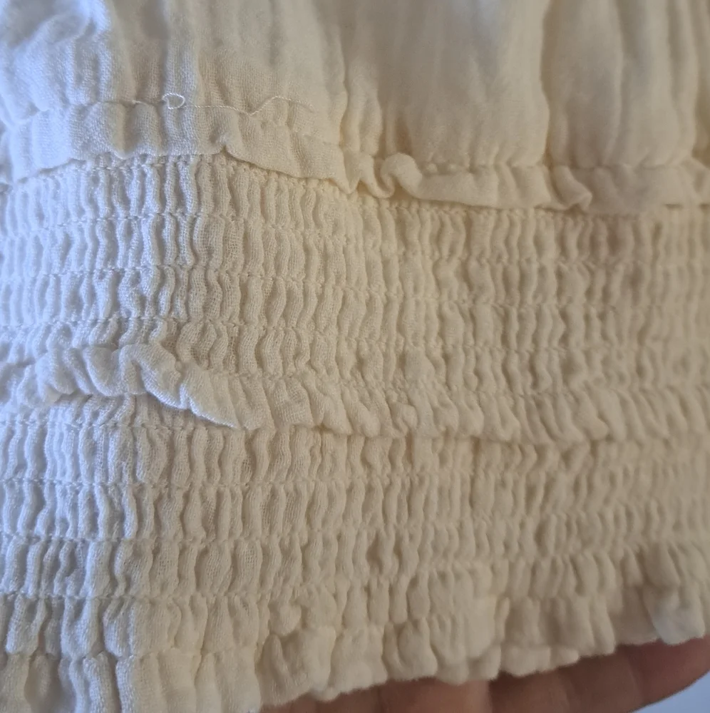 Old Navy Youth 10/12 Boho Peasant Blouse Cream Smocked